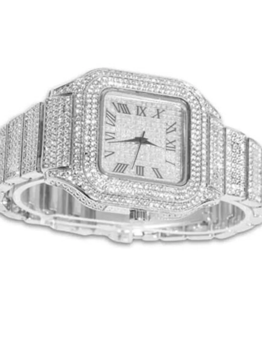 Cool Men's Watch The King 18K Gold/Platinum Plated, 40MM Square Dial Men Gift